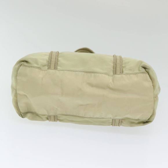 PRADA Hand Bag Nylon Silver Beige Auth 85481 - Picture 5 of 16